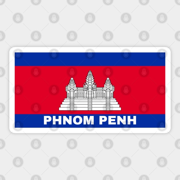 Phnom Penh City in Cambodian Flag Sticker by aybe7elf